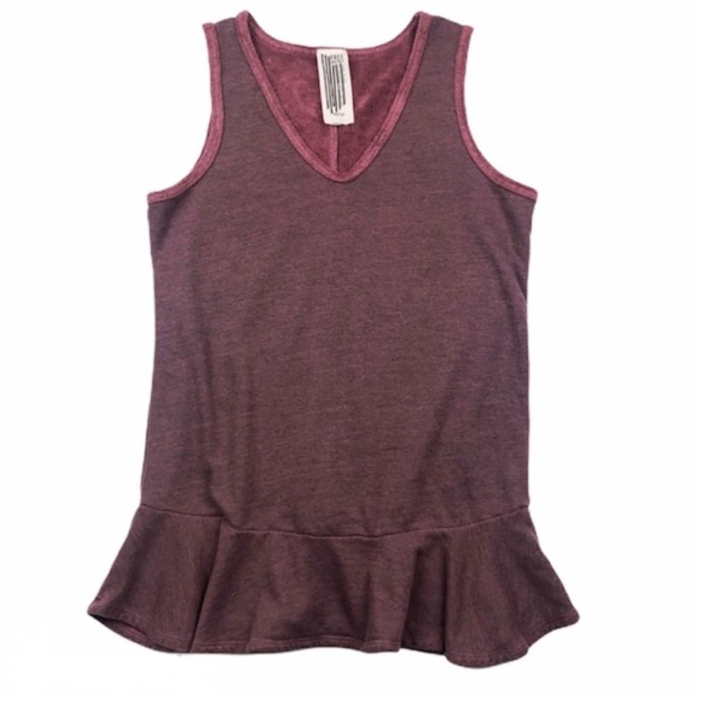 Free People V Neck Terry Cloth Peplum Tank Tunic